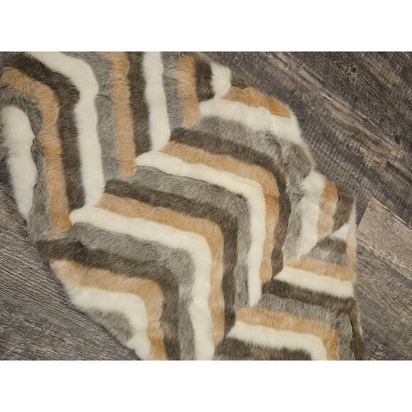 Anthropologie Bolero Cape Womens One Size Faux Fur Striped Multicolor Shrug - Picture 7 of 7